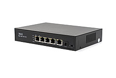 Бастион SKAT PoE-4E-1G-1S коммутатор PoE Plus, мощность 80Вт, порты: 4-Ethernet, 1-Uplink, 1-SFP