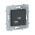 Розетка USB SE NU501854 Unica New 5В/2400 мА антрацит