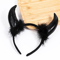 Ободок рога дьявола для хэллоуина черный