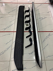 Пороги с серой вставкой для Prado 150