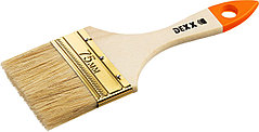 DEXX 75 мм, 3″, натуральная щетина, деревянная ручка, флейцевая, все виды ЛКМ, плоская кисть (0100-075)