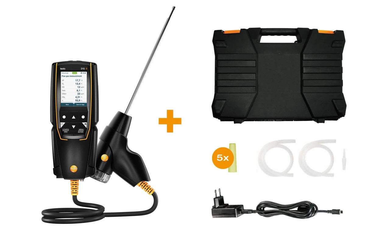 Testo 310-II Газоанализатор (0563 3104)  для котлов и дымовых газов. В реестре СИ РК