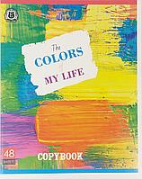 Тетрадь общая 48 листов в клетку разноцветная