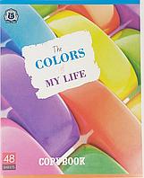 Тетрадь общая 48 листов в клетку разноцветная 2