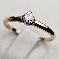 Золотое кольцо 17р с бриллиантами 0.19Ct 2/3 А