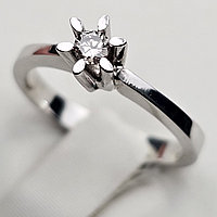 Золотое кольцо 15,5р с бриллиантами 0.08Ct 5/7 А