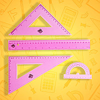 Набор чертежных линеек 4 предмета арт.380331 розовые