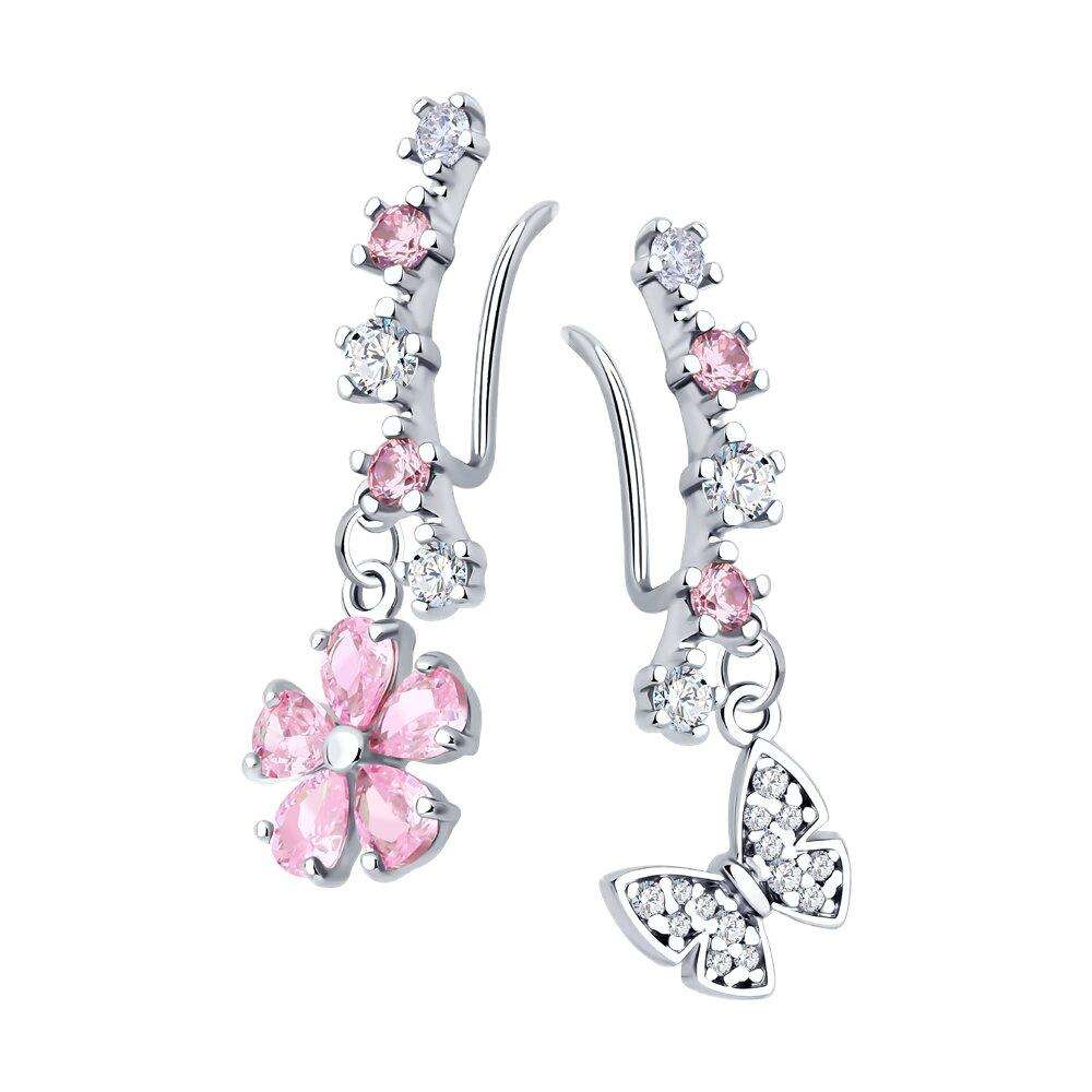 Серьги из серебра с фианитами SOKOLOV 94026781 серебро с родием, фото 1