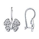 Детские серьги из серебра с фианитами Diamant 94-120-02184-1 серебро с родием, фото 4