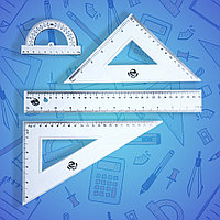 Набор чертежных линеек 4 предмета арт.380331 прозрачные