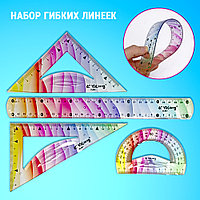 Набор гибких чертежных линеек 4 предмета 380364 разноцветные
