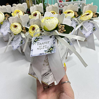 Бонбоньерка "Мрамор с цветком"