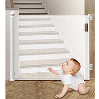 Детский защитный барьер-сетка на лестницу или на любой проем до 140 см, белый
