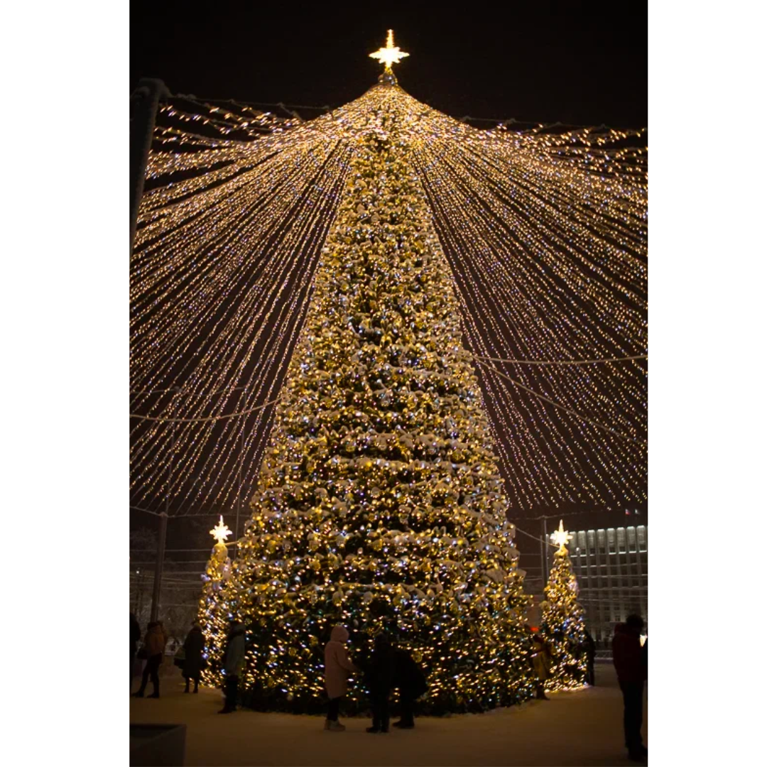 Уличная искусственная каркасная Елка Уральская (хвоя-пленка) 4м, фото 1