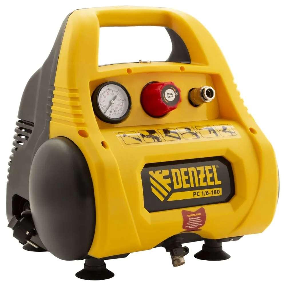 Воздушный безмасляный компрессор Denzel РС 1/6-180 1.1кВт 180л/мин 6л 58057