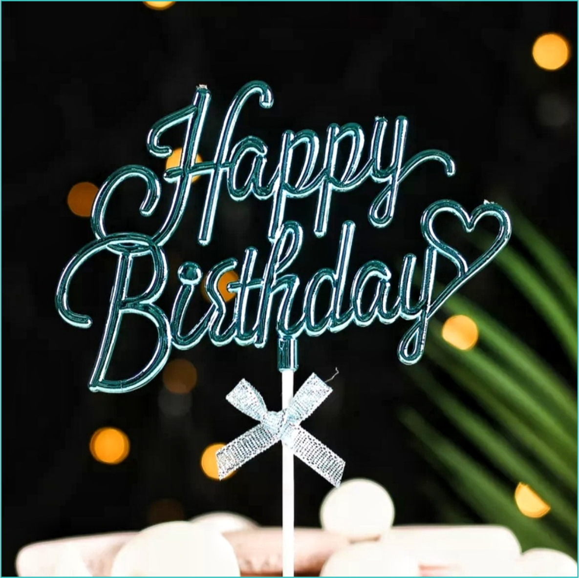 Топпер для торта "Happy Birdthday" (синий)