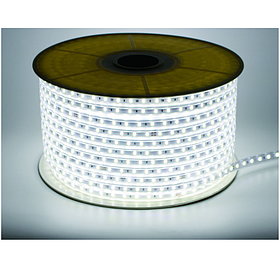 Светодиодная лента (дюралайт плоский) белый 5050 220v - 100м