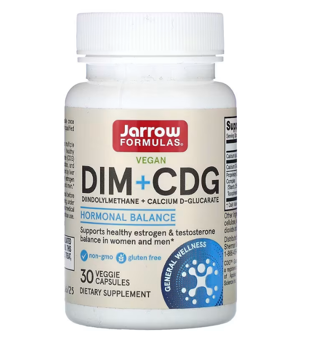 Jarrow Formulas, DIM + CDG, улучшенная формула детоксикации, 30 овощных капсул, фото 1