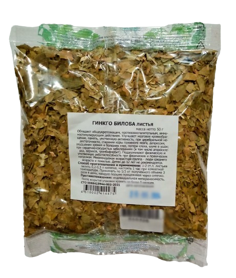 Гинкго билоба листья, 50 гр, фото 1