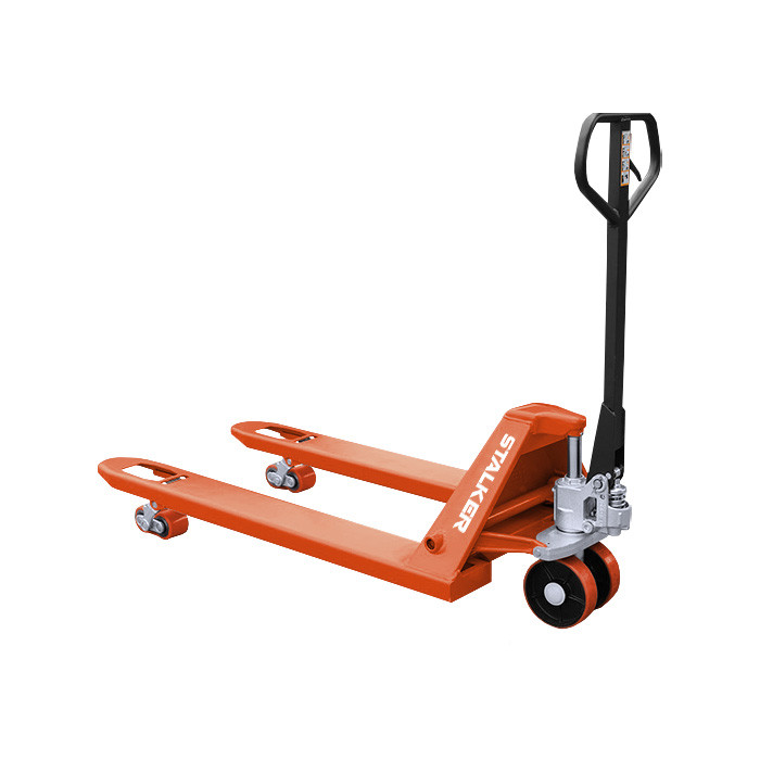 Гидравлическая тележка STALKER 2 тонны (полиуретановые колеса), фото 1