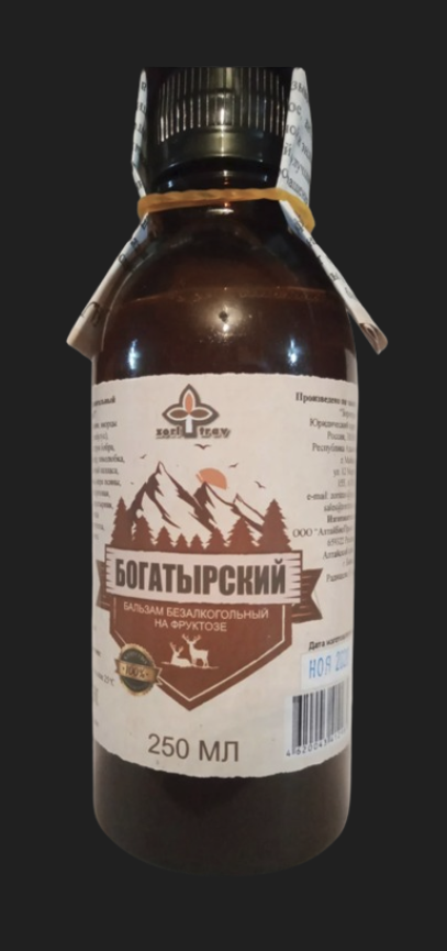 Бальзам Богатырский, безалкогольный, на фруктозе, 250мл
