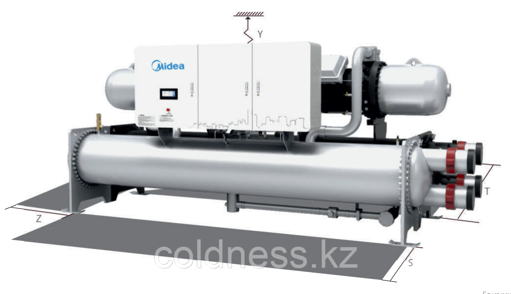 Винтовой чиллер с водяным охлаждением и испарителем затопного типа SCWE350EV 1204 кВт