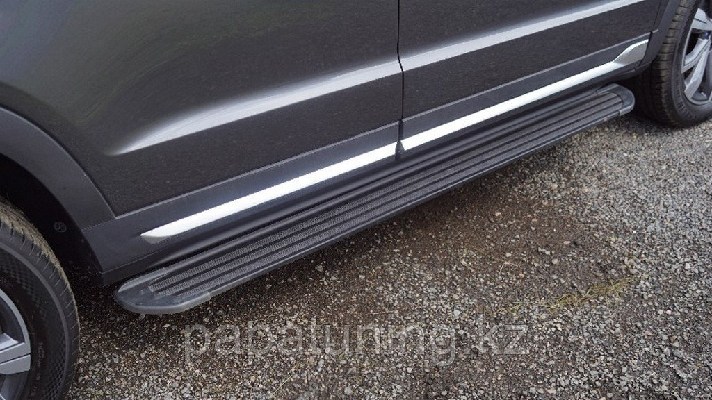 Пороги алюминиевые "Slim Line Black" 1820 мм ТСС для Changan CS95 2024-
