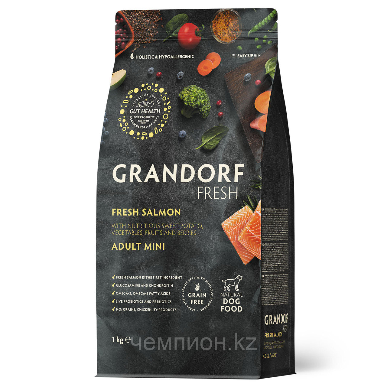 852819 GRANDORF FRESH Mini Salmon & Potato Adult - лосось & батат для мини пород уп. 1 кг, фото 1