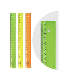 Линейка СТАММ 30 см, неоновые цвета, ассорти