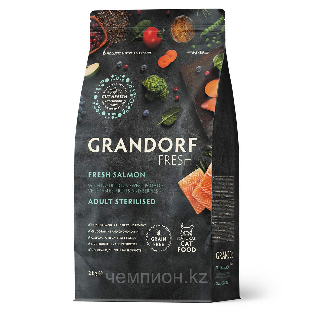 852642 GRANDORF FRESH Salmon & Potato Adult Sterilised - лосось & батат для стерилизованных кошек уп. 2 кг