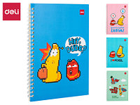 Записная книжка DELI "Larva Patterns" на спирали, А5, 60 листов в линейку