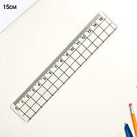 Линейка 380374 прозрачная с клеточкой 15см