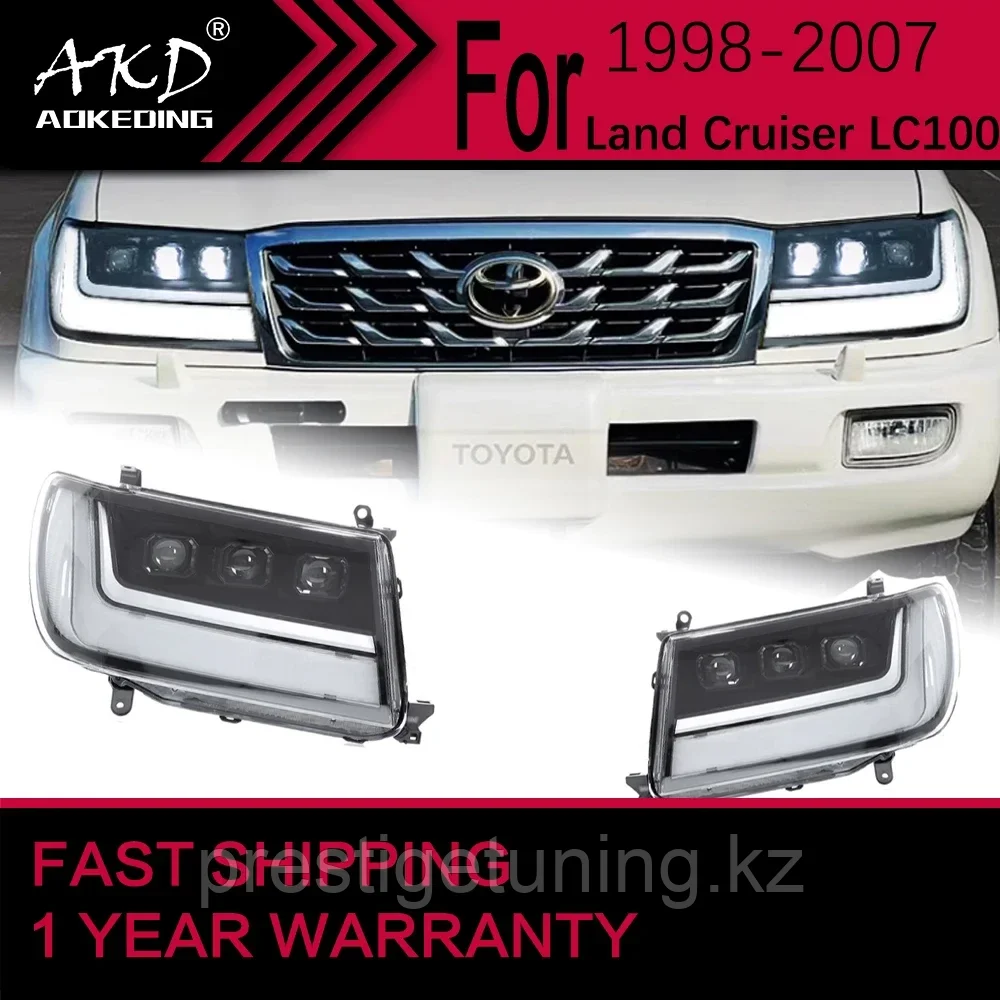 Передние фары на Land Cruiser 100 2005-07 дизайн LC300 NEW STYLE