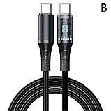 Сверхбыстрый зарядный кабель USB-C-USB-C 100W с LED дисплее мощности, фото 2