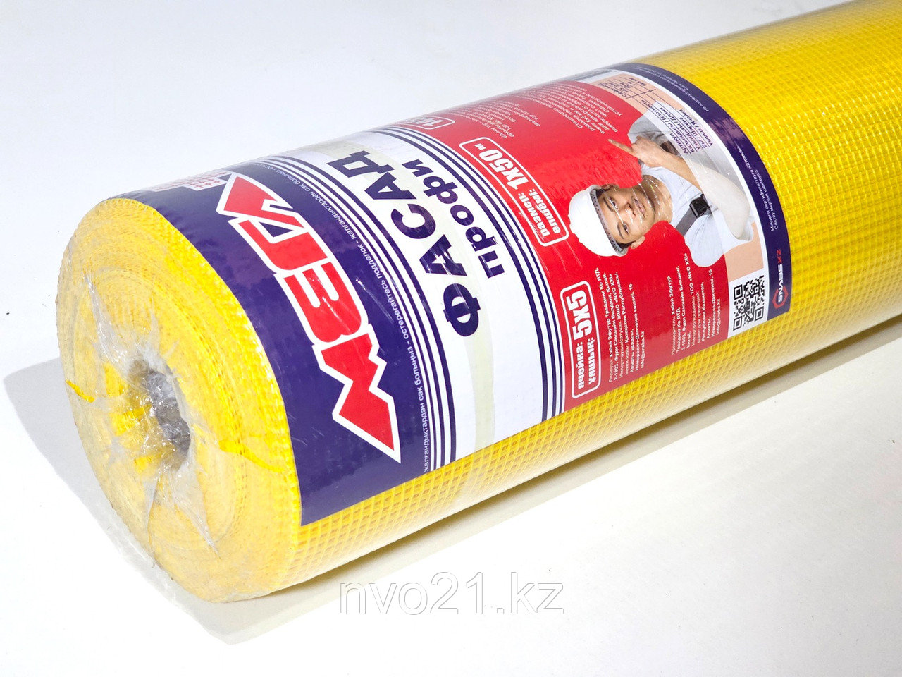 Стеклосетка фасадная "МЕГА+",5х5 мм, 1х50 м, 145 гр/м2 (цветная)