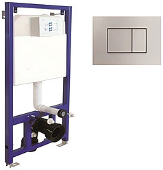 Инсталляция для унитаза подвесного Visam slim 80 EX-112-001 3/6 л. кнопка квадрат, хром матовый