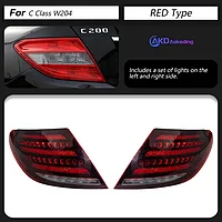 Задние фонари на Mercedes C-Class W204 2007-14 дизайн S-Classe (Красный цвет)