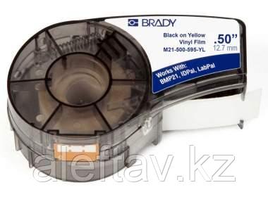 M21-500-595-YL лента 12.7mm/6.4m винил, черный на желтом/Картридж с виниловой лентой, фото 3