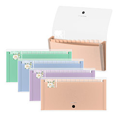 Папка-картотека пластиковая ErichKrause Matt Pastel Bloom, с 13 цветными отделениями, Check size, пр
