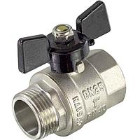 Кран шаровой латунь никель STRONG Ду 20 (3/4") "НР-ВР" бабочка TIM (15/60)