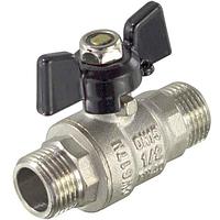 Кран шаровой латунь никель STRONG Ду 20 (3/4") "НР-НР" бабочка TIM (12/48)