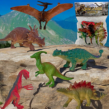 Q604-6 Динозавры 6шт в пакете Dinosaur world 28х22см