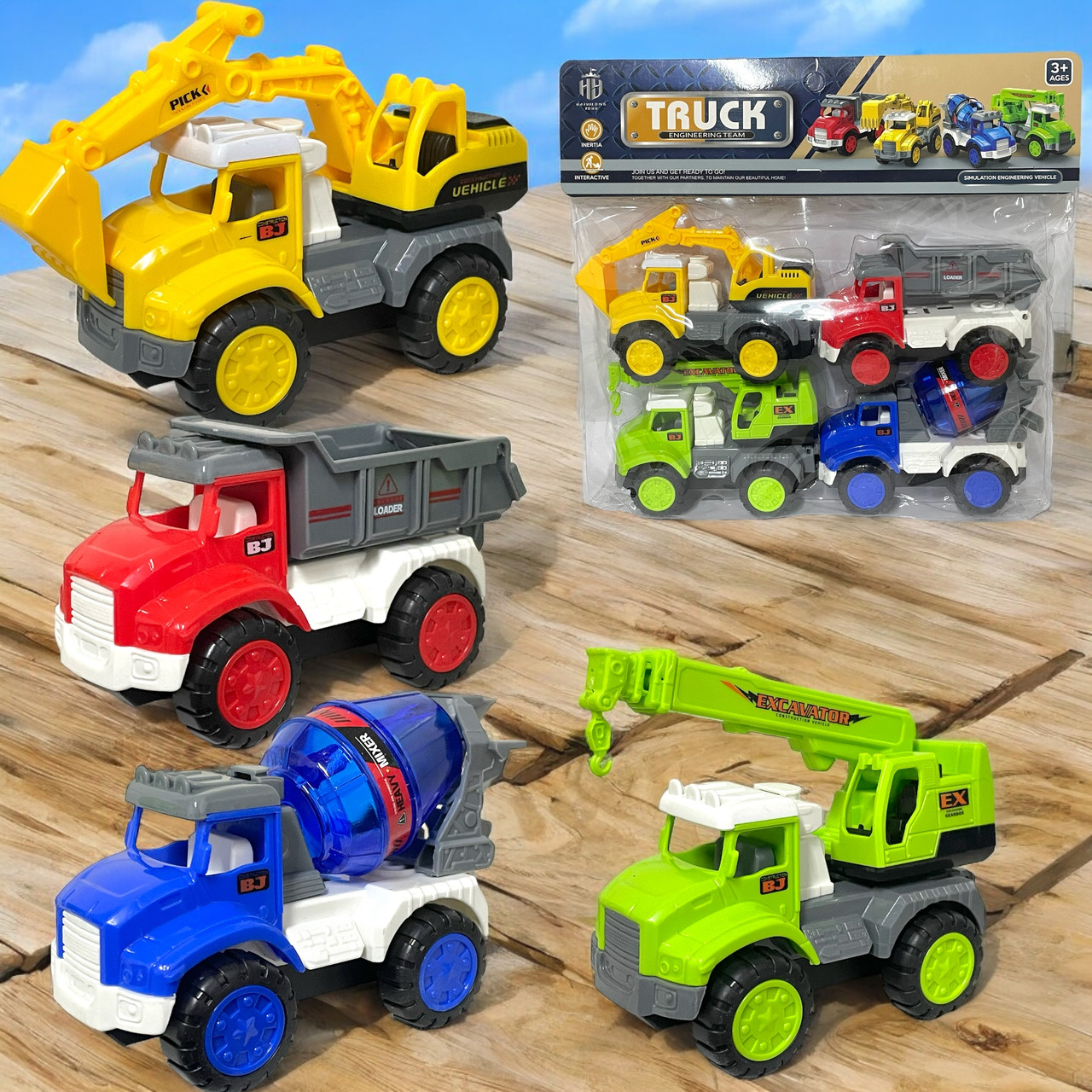 7756s-1a Строительная спецтехника 4шт Truck 23х25см