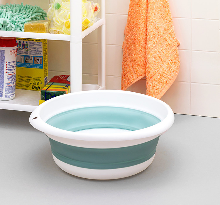 Таз Idea ФЛЕКС 10 л складной, морская волна, фото 1