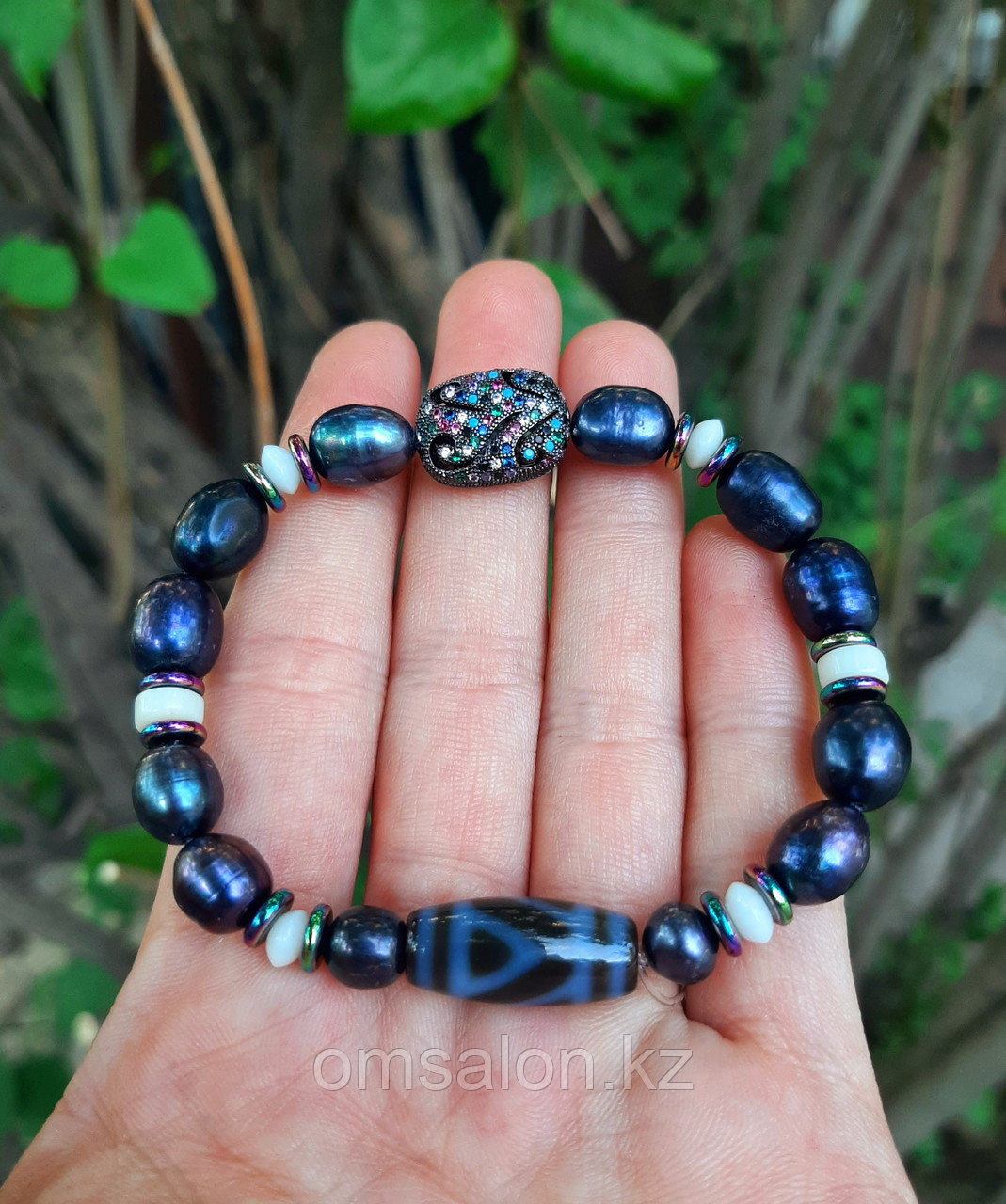 Браслет из чёрного жемчуга на реализацию, фото 1