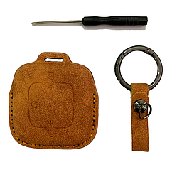 Чехол для смарт ключа Zeekr, рыжего цвета, нубук