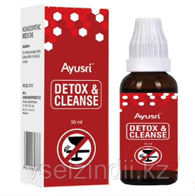 Капли детокс и очищение от алкогольной зависимости и интоксикации (Detox and cleanse AYUSRI ), 30 мл