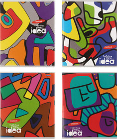 Тетрадь общая А5, 48 л. на скобе «Креативные идеи», 163×203 мм, клетка, ассорти