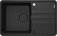 Гранитная мойка, 1-чаша с осушкой 78см Deante Momi, графит металлик
