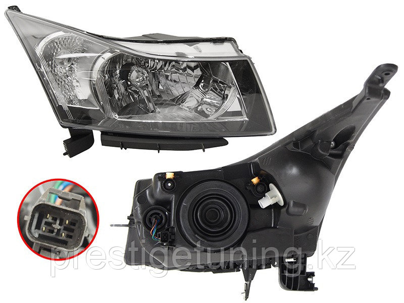 Передняя фара правая (R) на Chevrolet Cruze 2009-15 с электрокорректором (DEPO)